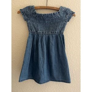 Gap Kids Smocked Denim Dress Girls Size XS 4-5